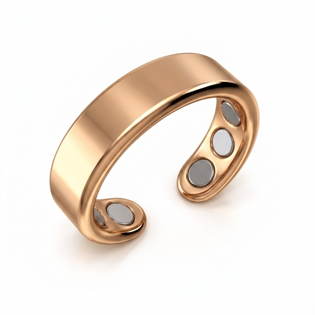 La bague d'acupression Calmeya, jonc plat en acier inoxydable